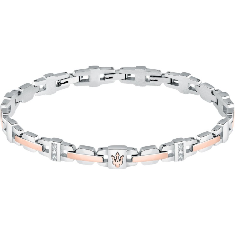 BRACCIALE UOMO MASERATI ICONIC ACCIAIO SILVER ROSE GOLD