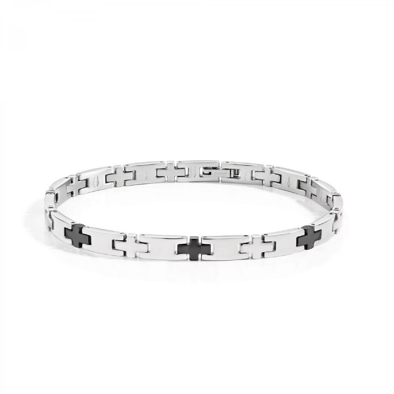 BRACCIALE SECTOR BASIC ACCIAIO SILVER E BLACK