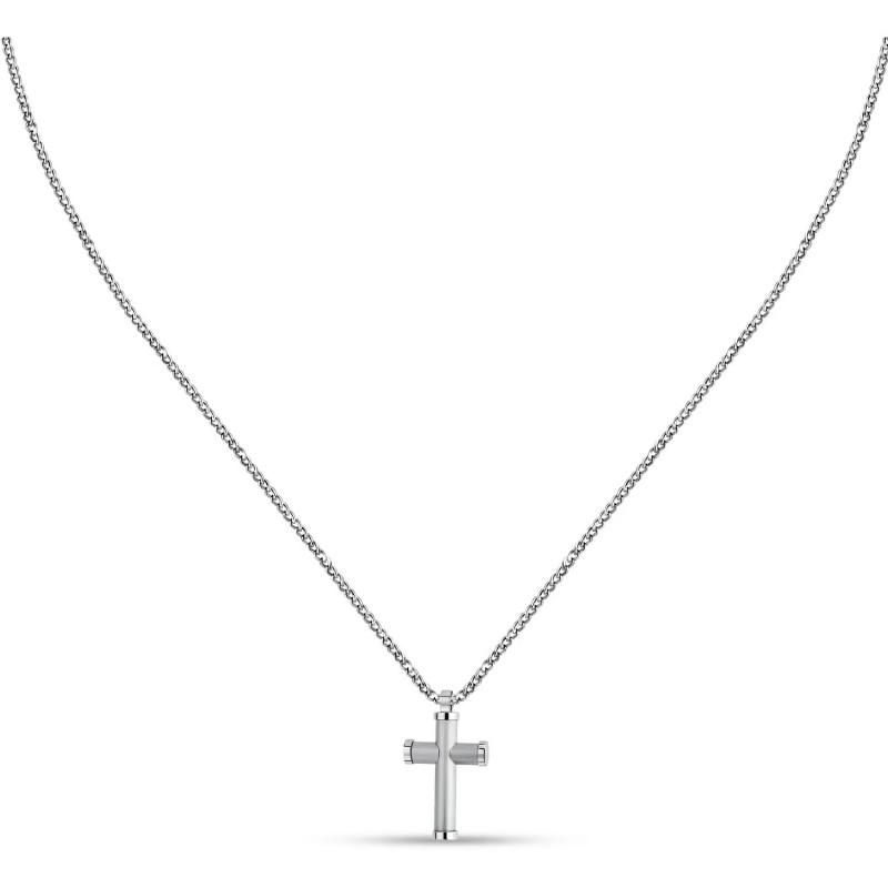 COLLANA SECTOR SPIRIT PENDENTE CROCE SILVER