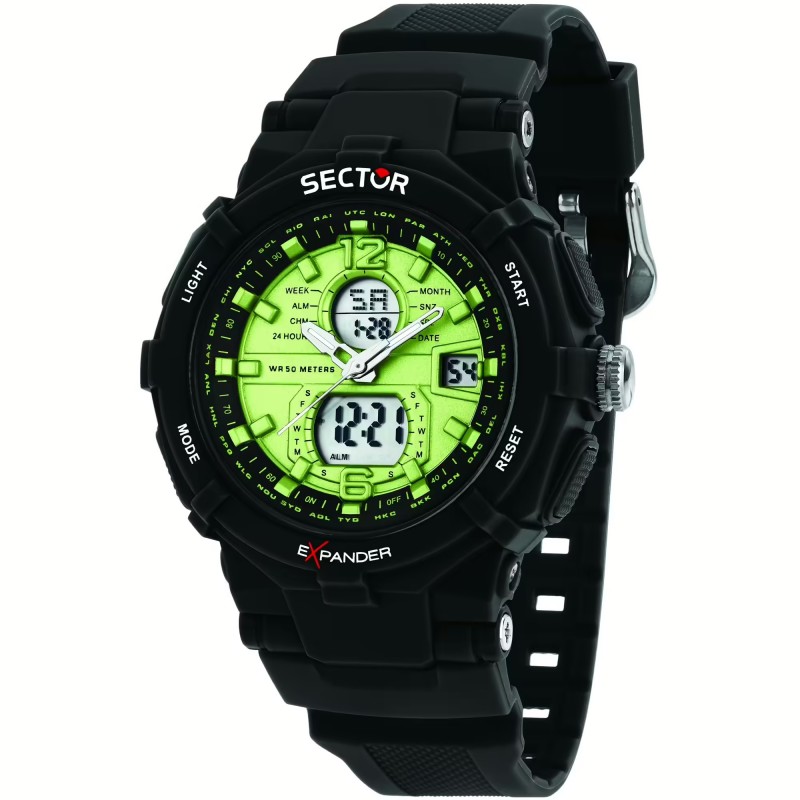 OROLOGIO SECTOR EX-09 DIGITAL GREEN BLACK DIAL |50MM|