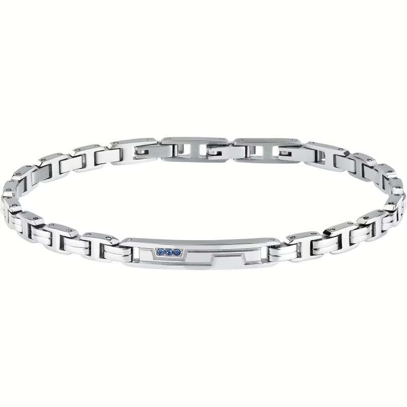 BRACCIALE SECTOR PREMIUM ACCIAIO SILVER E CRYSTAL BLU