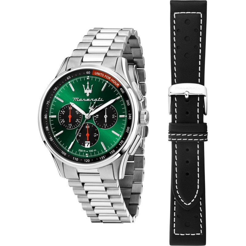 KIT OROLOGIO MASERATI SORPASSO CHRONO GREEN DIAL |42MM|