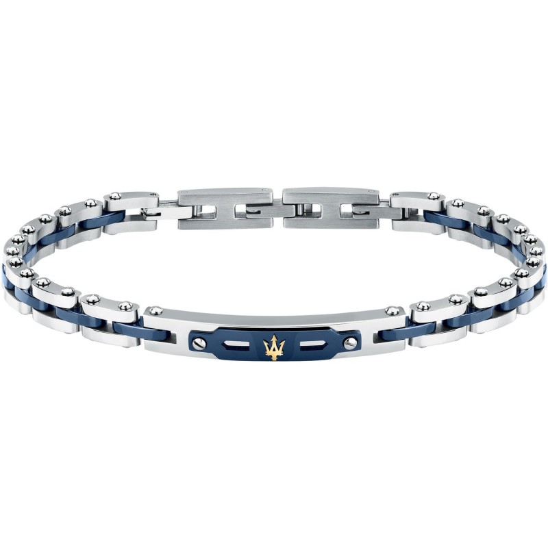 BRACCIALE MASERATI UOMO CERAMIC BLU E ORO 18 KT