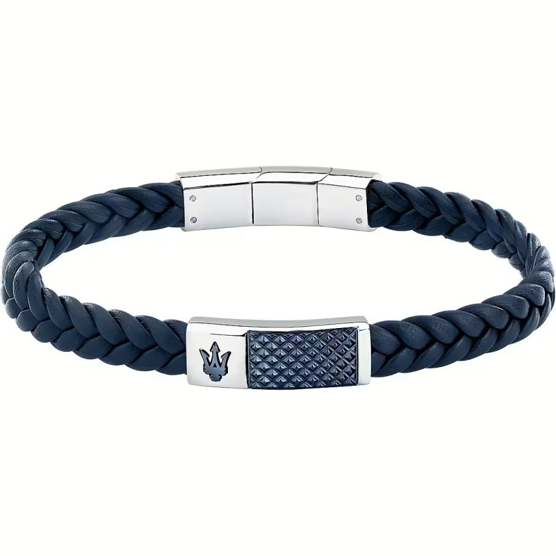 BRACCIALE MASERATI UOMO PELLE BLUE