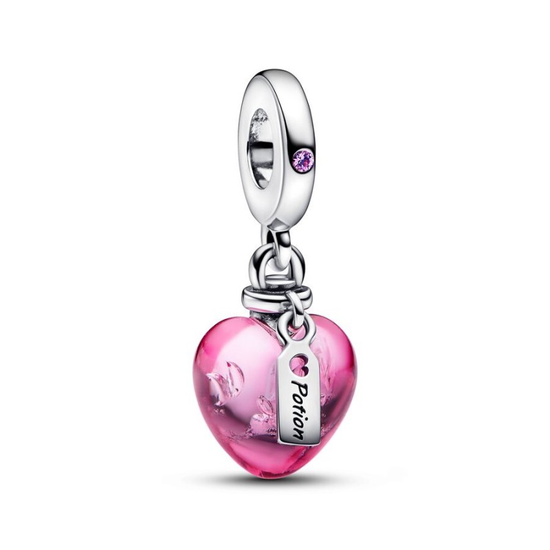 CHARM PENDENTE PANDORA POZIONE D'AMORE VETRO DI MURANO