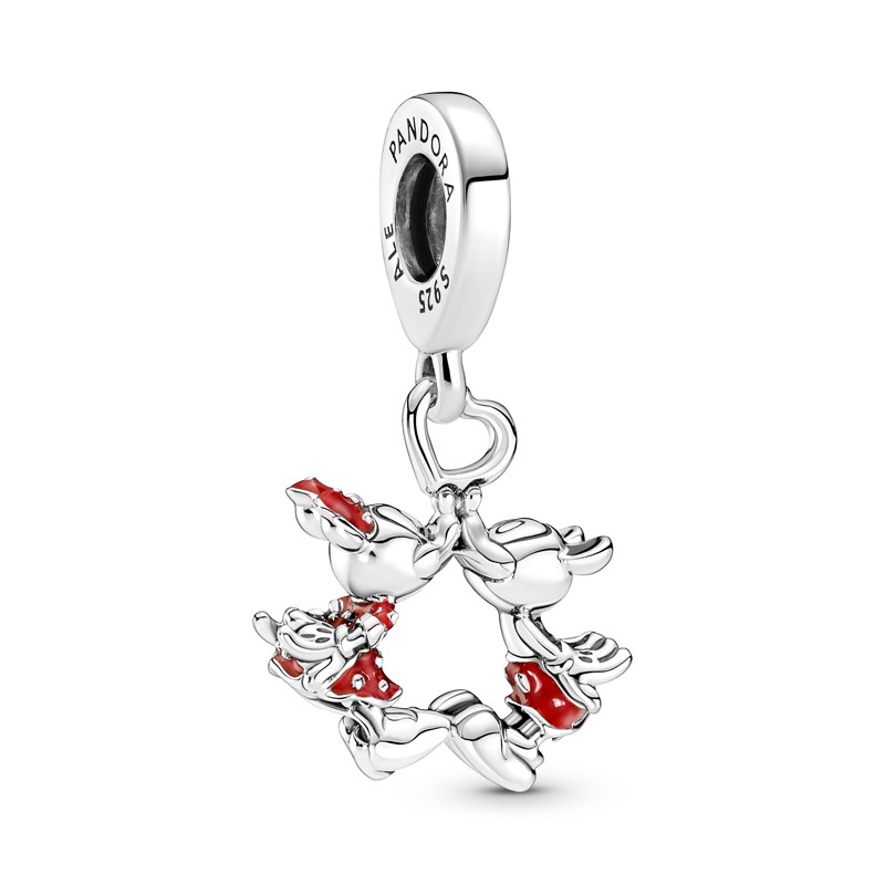 CHARM PANDORA PENDENTE DISNEY MICKEY MOUSE & MINNIE IL BACIO