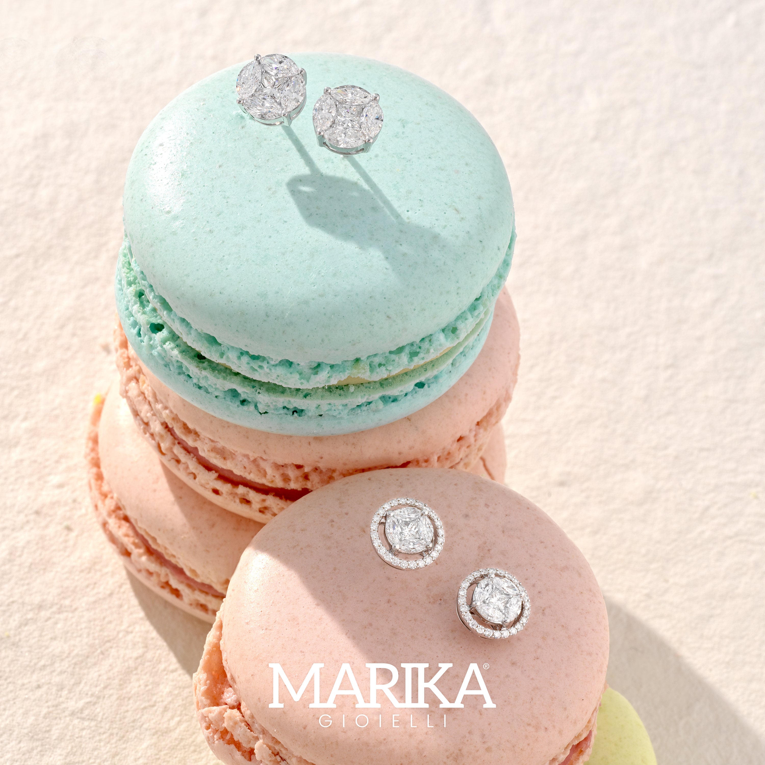 ORECCHINI PUNTO LUCE ILLUSION  IN ORO BIANCO 18KT DIAMANTI