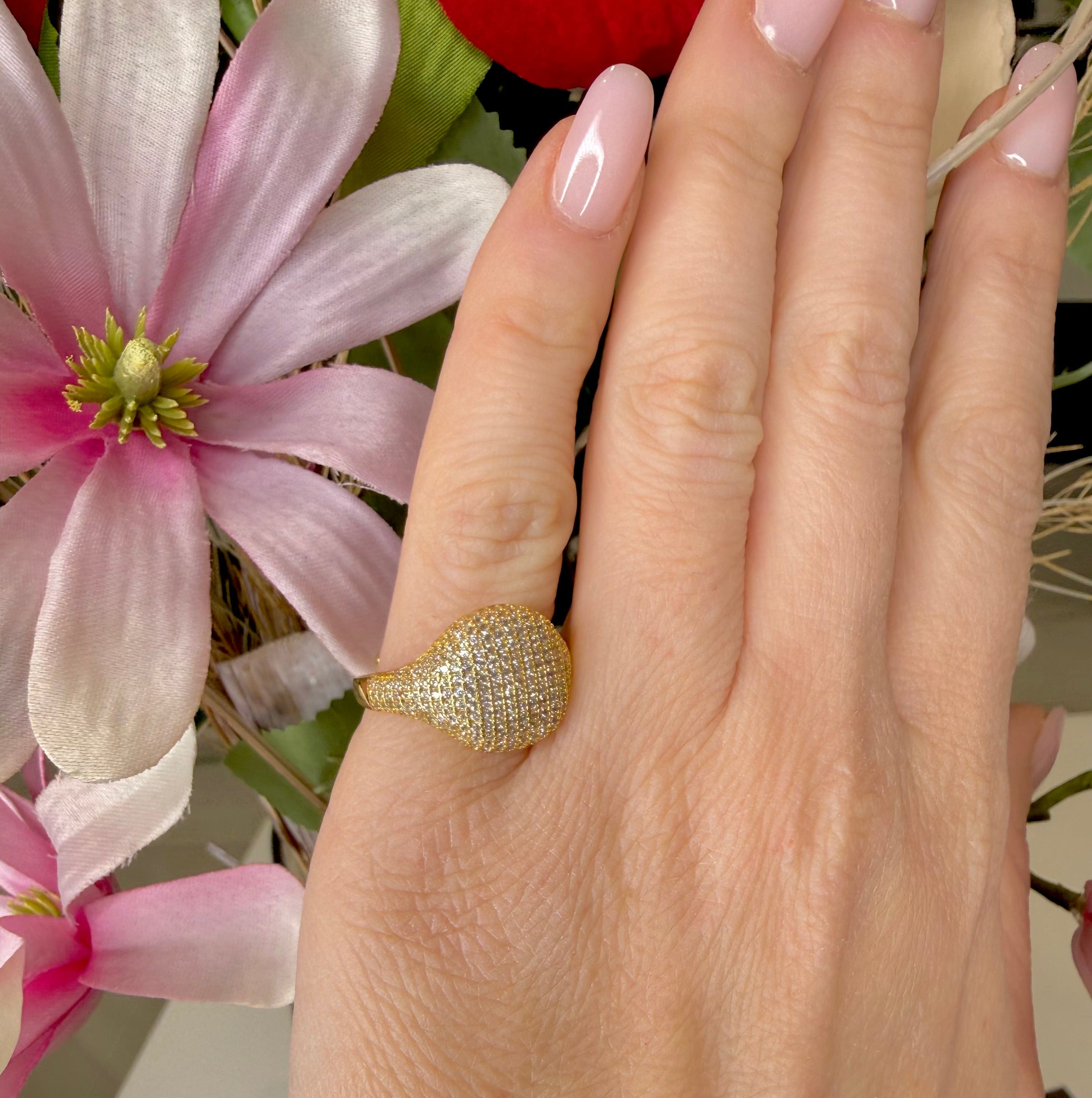 ANELLO CUORE CHEVALIER IN ARGENTO GOLD E ZIRCONI