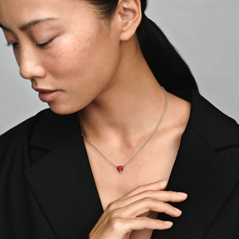 PANDORA NECKLACE WITH RED HEART