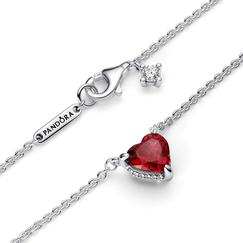 PANDORA NECKLACE WITH RED HEART