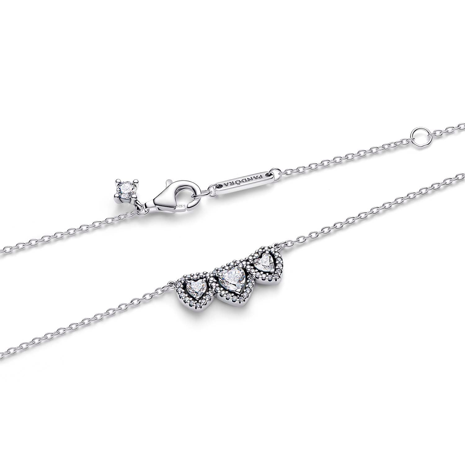 PANDORA 3 HEARTS NECKLACE