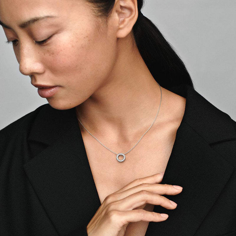 COLLANA PANDORA CON PENDENTE PAVÉ ZIRCONI