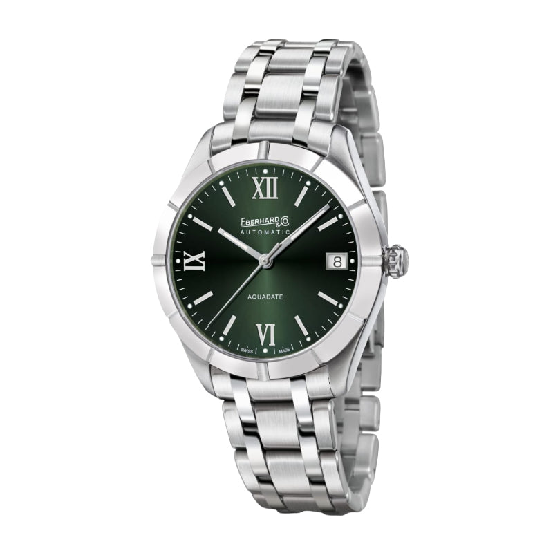 EBERHARD AQUADATE GRANDE TAILLE GREEN DIAL WATCH |41MM|