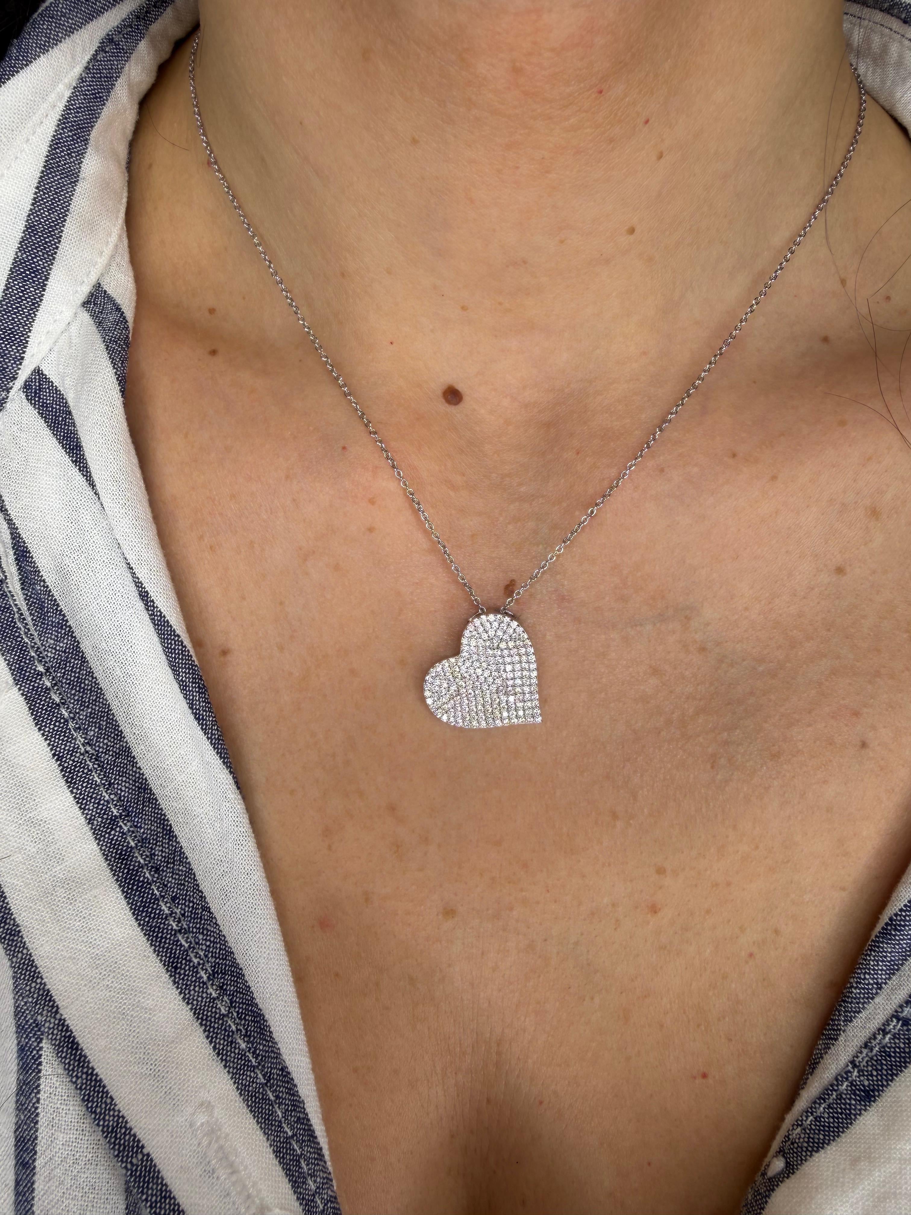 COLLANA CUORE BIG CON ZIRCONI PAVÉ IN ARGENTO 925