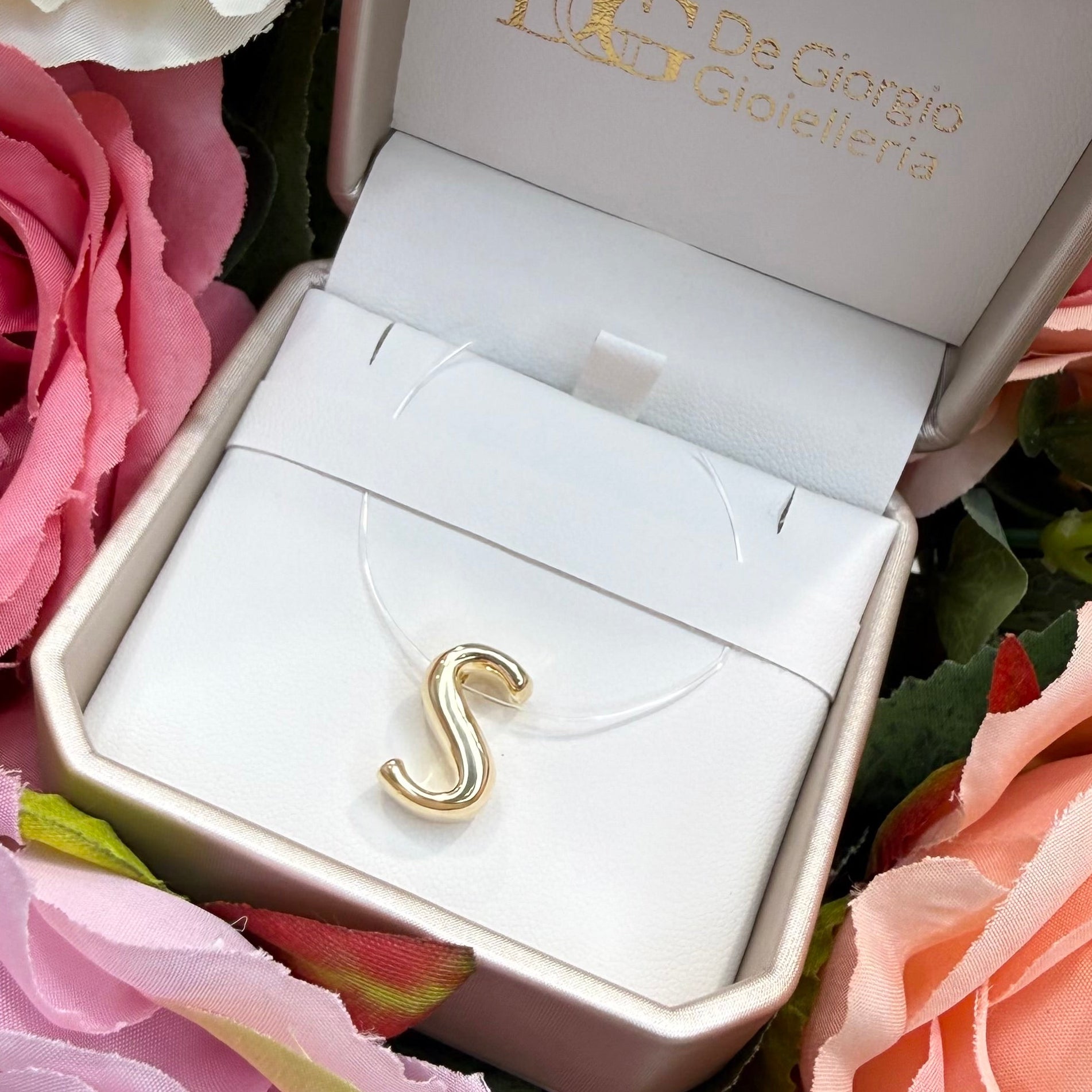 Ciondolo Lettera Bubble in Oro Giallo 18 Kt (750)