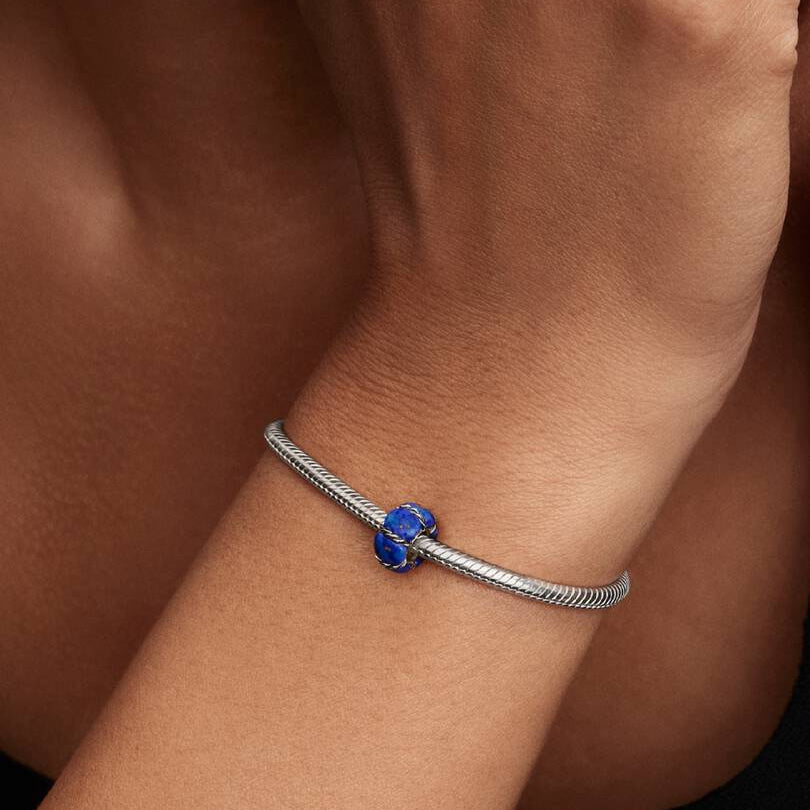 CHARM PANDORA DISTANZIATORE CORDA MARINA BLU