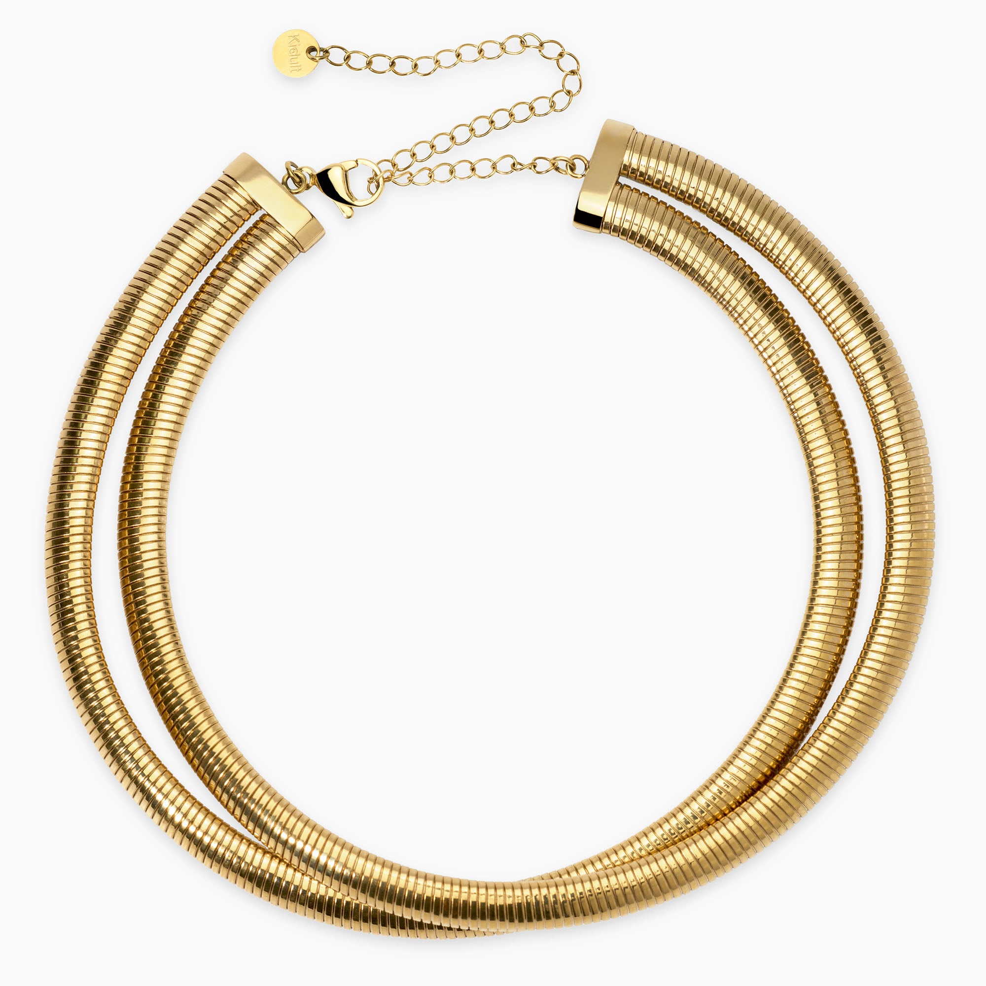 COLLANA KIDULT STYLE DORATA INTRECCIATA MAGLIA TUBOGAS
