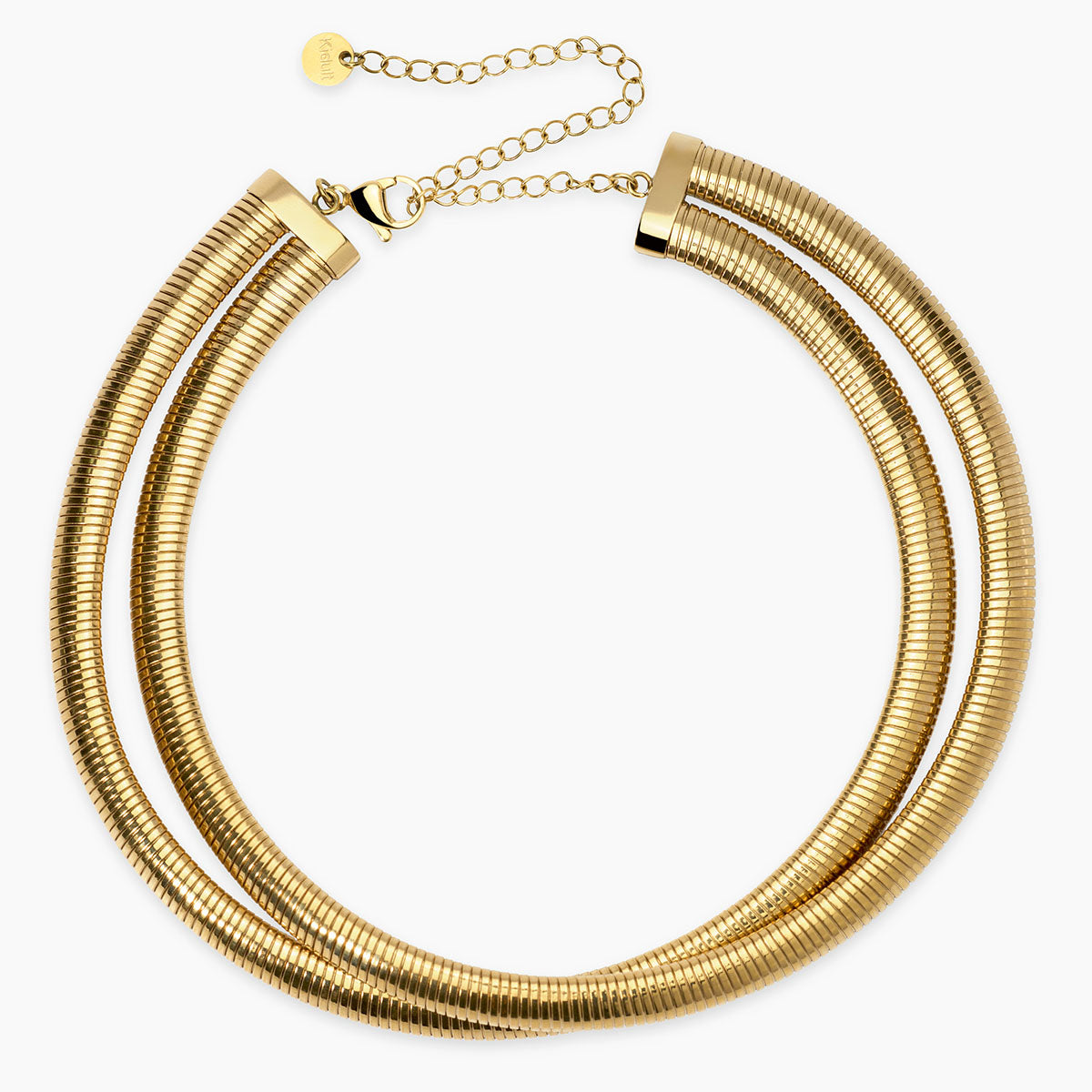 COLLANA KIDULT STYLE DORATA INTRECCIATA MAGLIA TUBOGAS