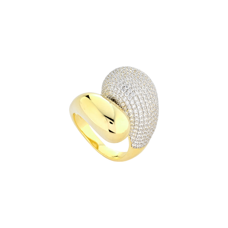 FASCIA CONTRARIÉ IN ARGENTO GOLD CON ZIRCONI