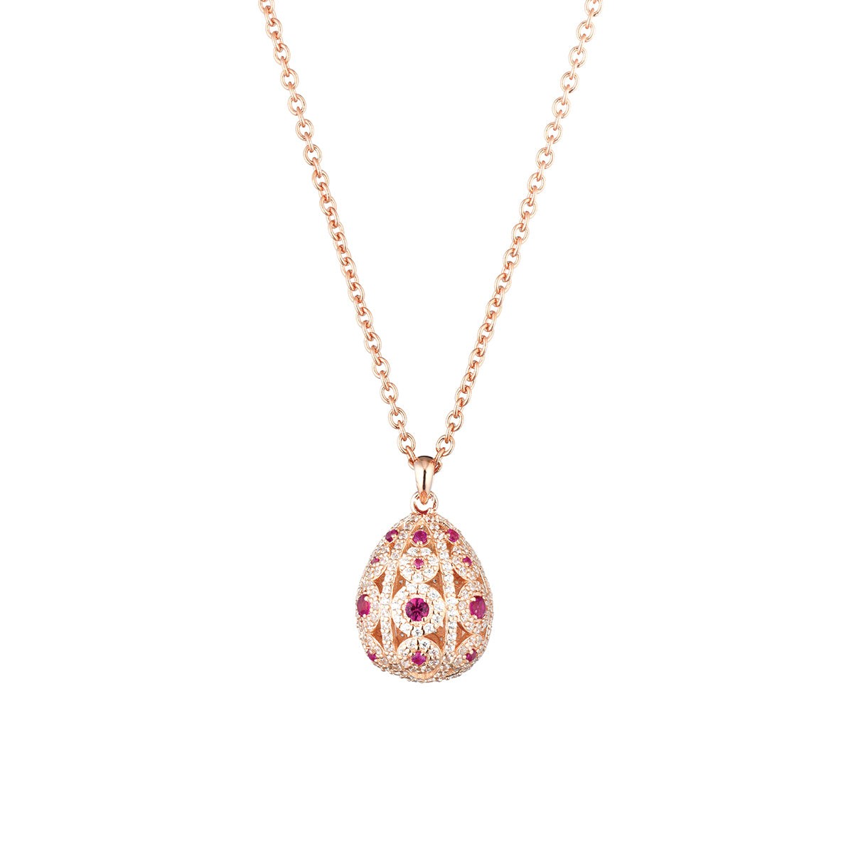 COLLANA TSARS COLLECTION ROSÈ OVETTO ZIRCONI BIANCHI FUCSIA