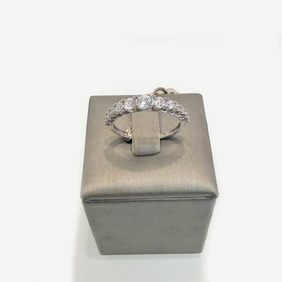 Veretta in Oro Bianco 18 KT con Zirconi