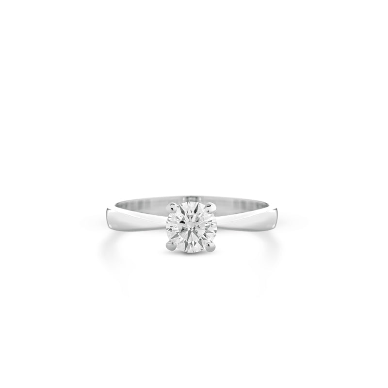 ANELLO SOLITARIO IN ORO BIANCO 18 CARATI CON DIAMANTE CERTIFICATO GIA