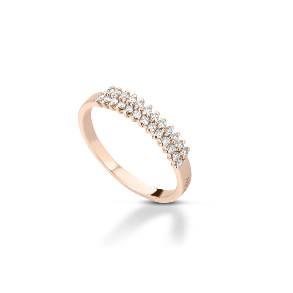 ANELLO VERETTA IN ORO ROSA 18 CARATI E DIAMANTI