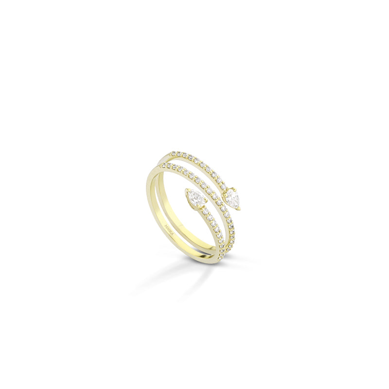 ANELLO IN ORO GIALLO 18 CARATI CON DIAMANTI