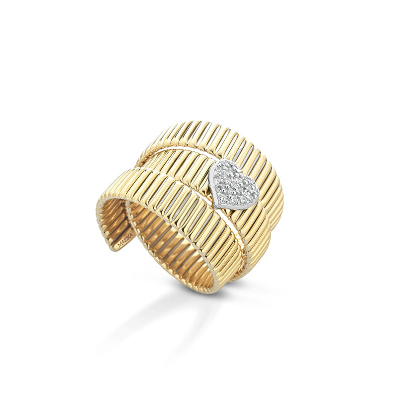 ANELLO TUBOGAS IN ORO GIALLO 18 CARATI CON DIAMANTI