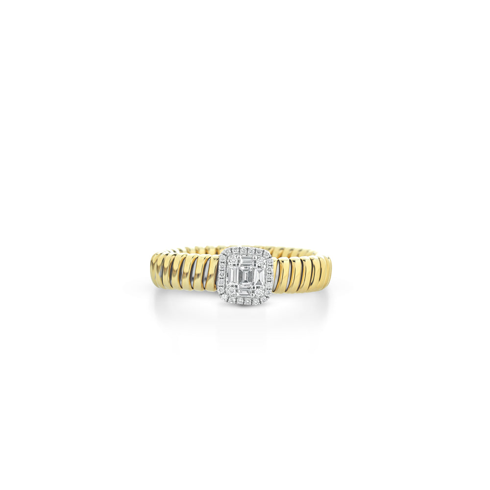 ANELLO TUBOGAS IN ORO GIALLO 18 CARATI CON DIAMANTI