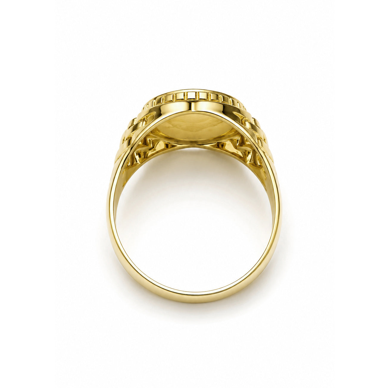 Anello Uomo Chevalier Tondo Diamantato in Oro Giallo 18KT (750)