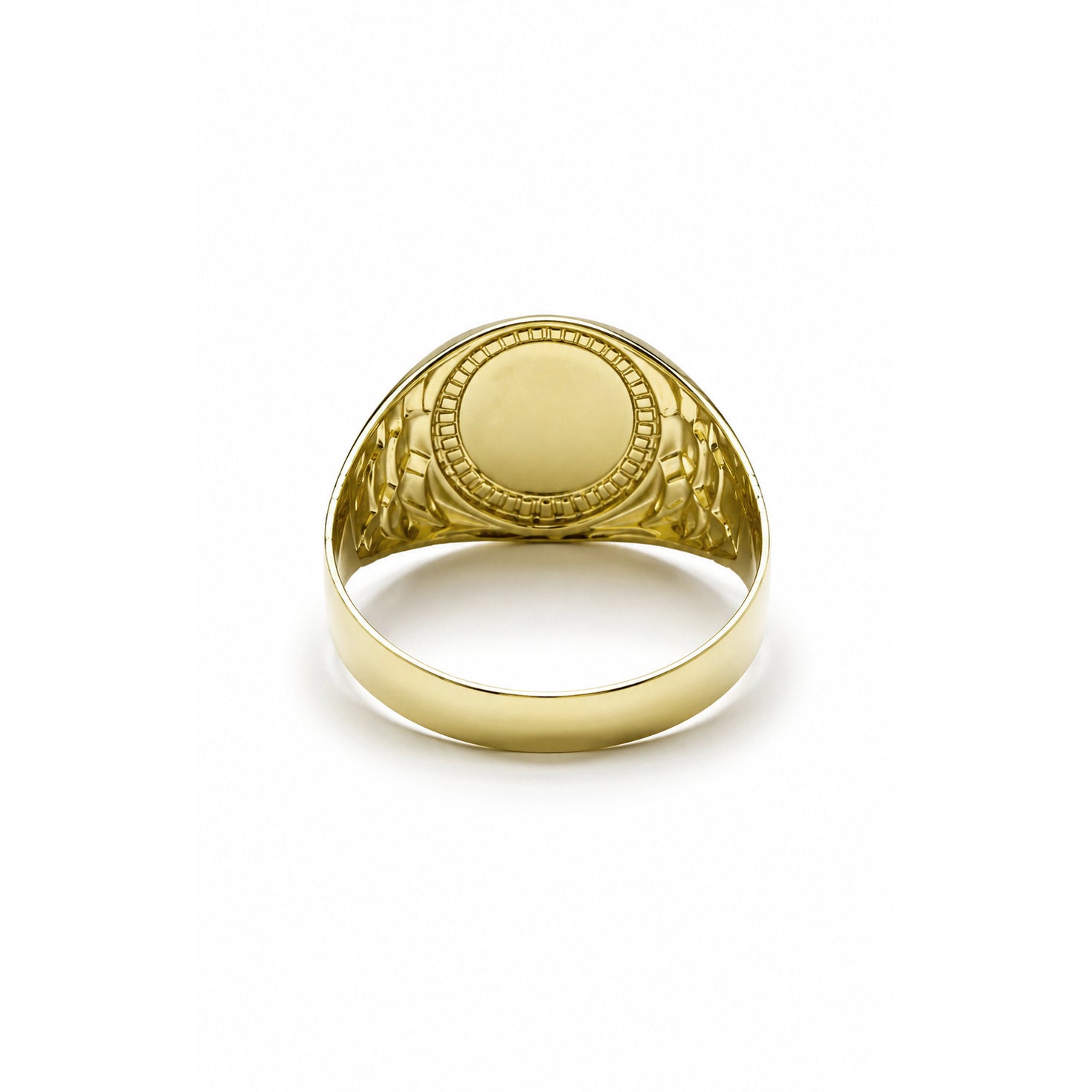 Anello Uomo Chevalier Tondo Diamantato in Oro Giallo 18KT (750)