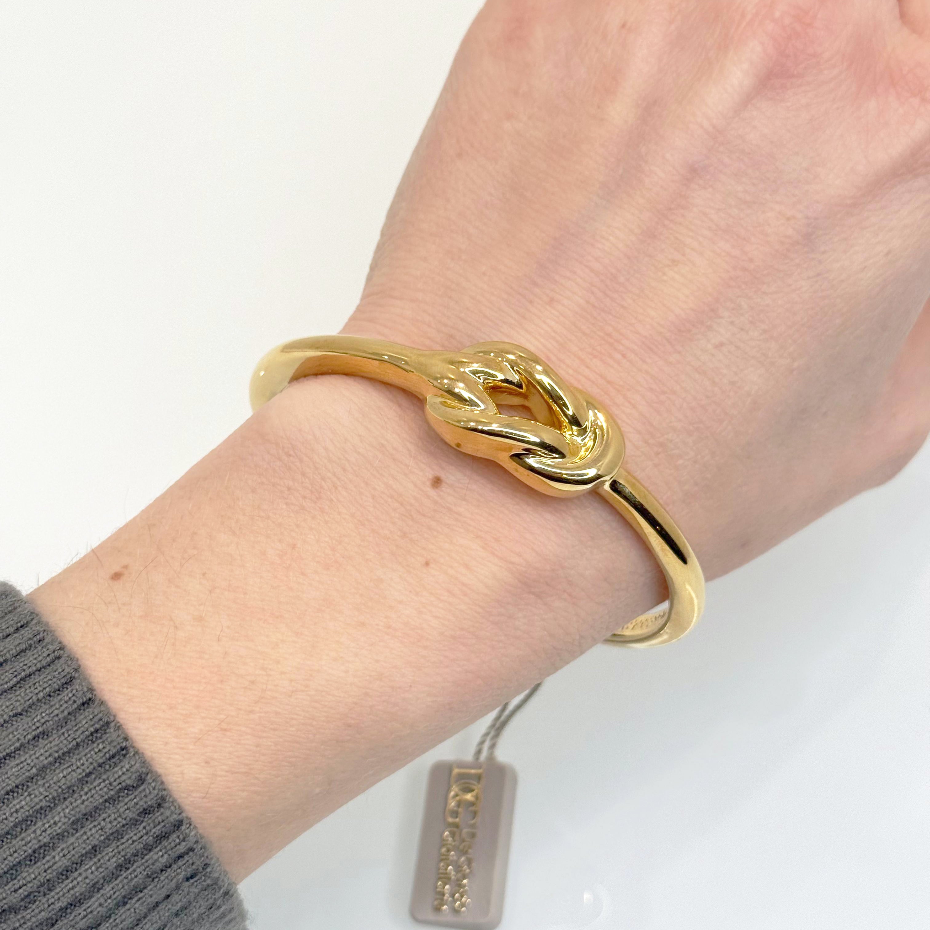 Bracciale rigido con nodo in oro giallo 18KT (750) – Made in Italy