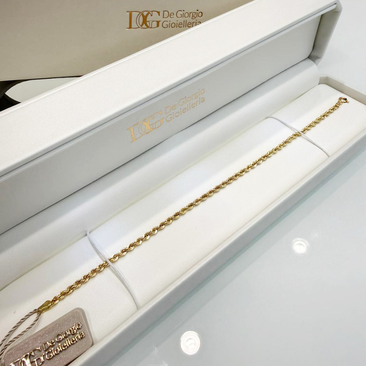 Bracciale in oro giallo 18KT (750) a maglia torchon