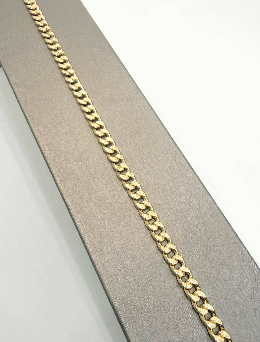 BRACCIALE GRUMETTA LUCIDA E SATINATA IN ORO GIALLO 18KT (750)