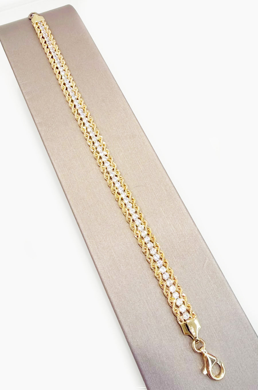 Bracciale Tennis con Zirconi in Oro Giallo 18 KT (750)