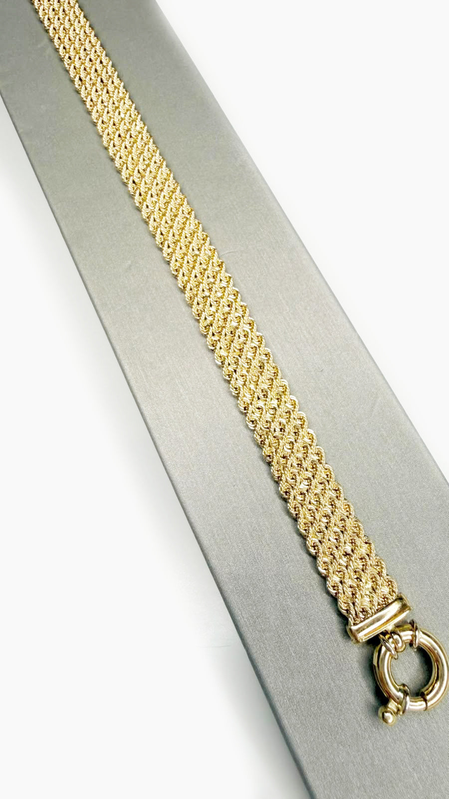 Bracciale a 5 Fili Intrecciati in Oro Giallo 18 KT