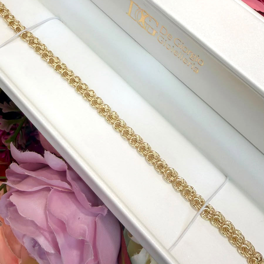 BRACCIALE MAGLIA ROSETTA IN ORO 18 KT