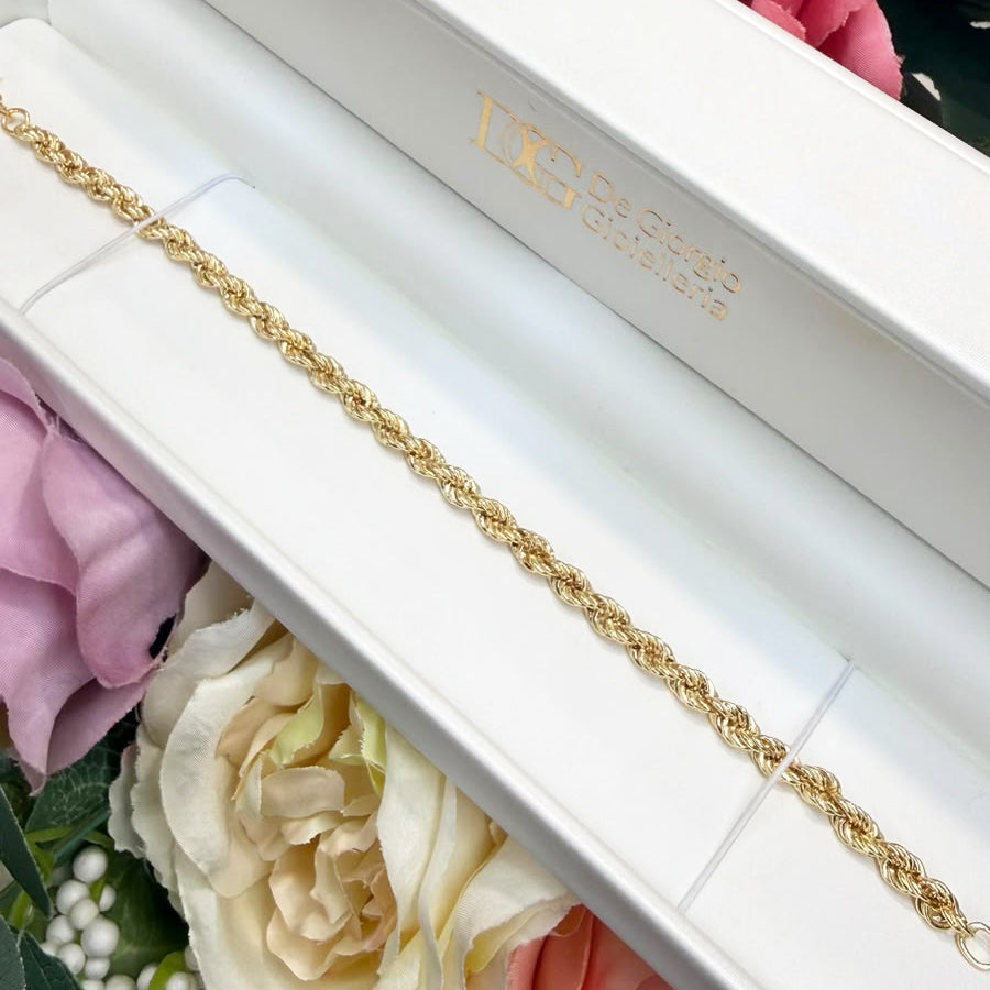 BRACCIALE TORCHON INTRECCIATO IN ORO GIALLO 18 KT