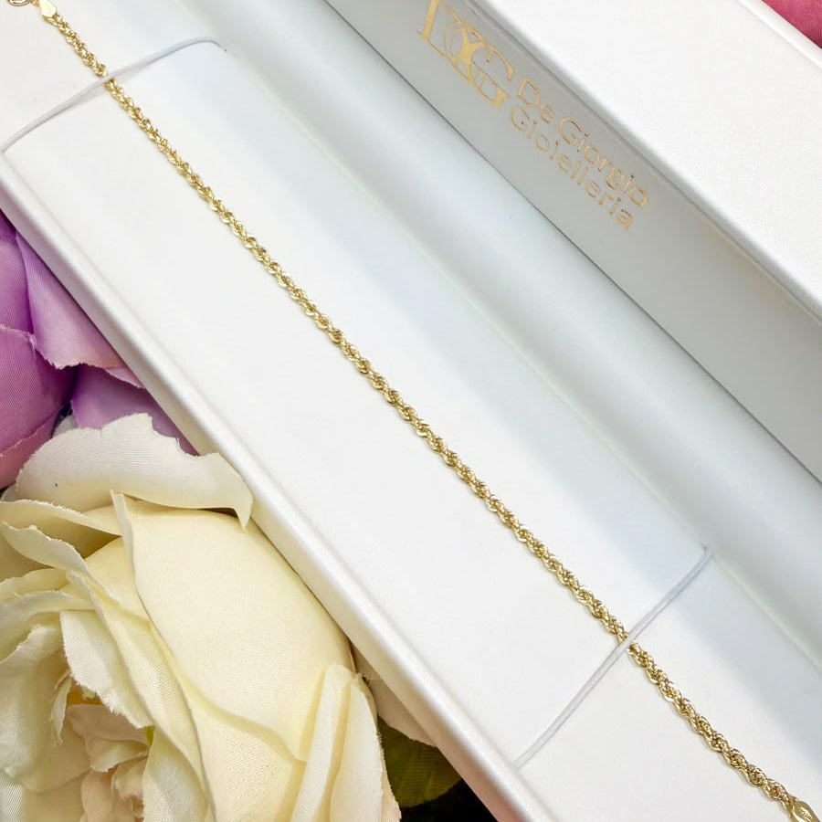 BRACCIALE TORCHON INTRECCIATO IN ORO GIALLO 18 KT