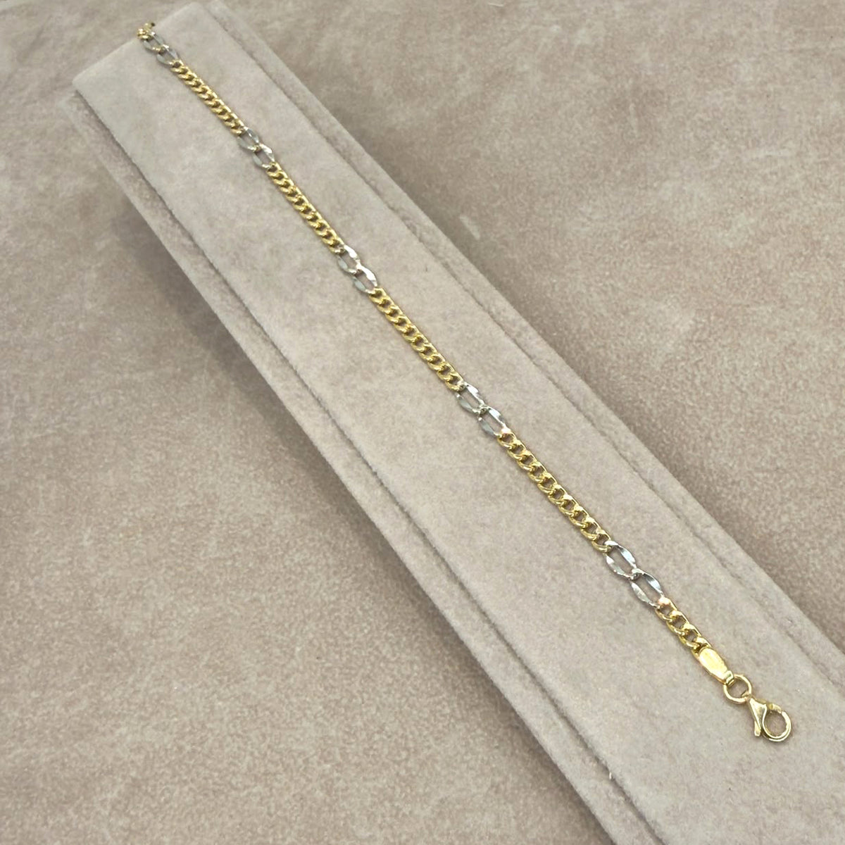 BRACCIALE GROUMETTE BICOLORE IN ORO GIALLO E BIANCO 18 KT (750)