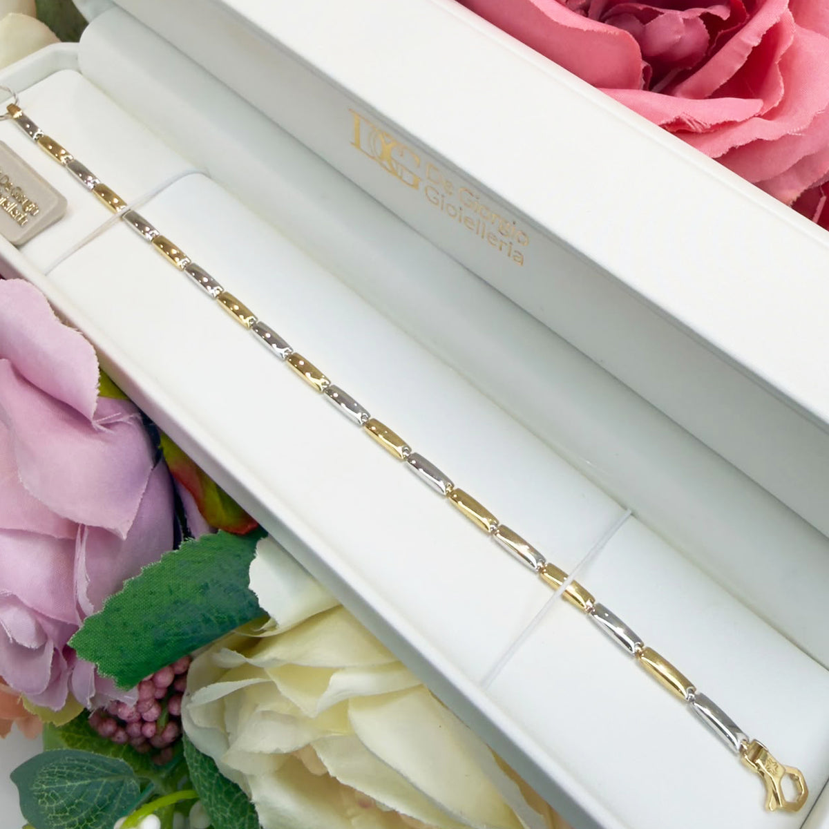 BRACCIALE UOMO BICOLORE IN ORO 18 KT (750)