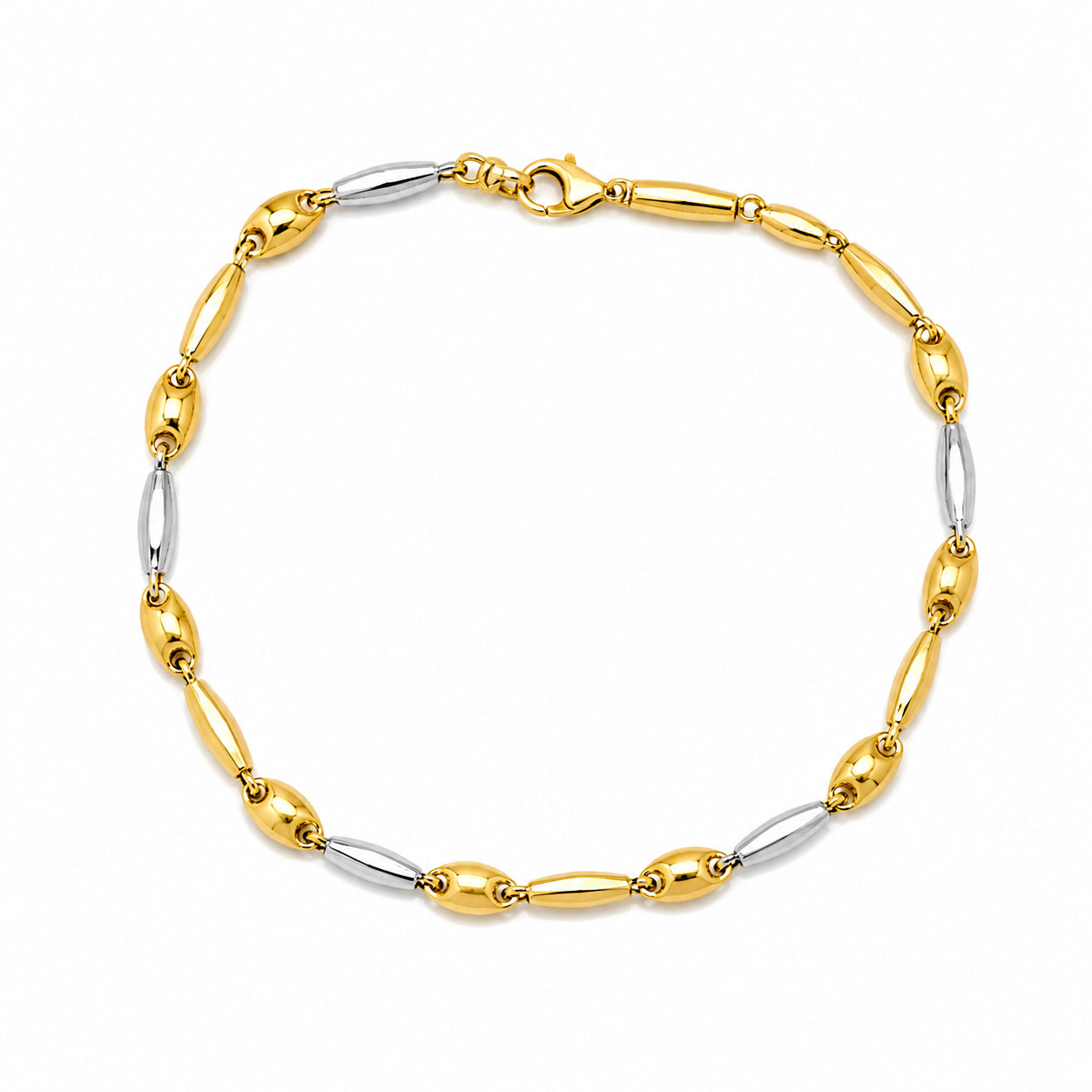 BRACCIALE UOMO BICOLORE IN ARGENTO 925 DORATO E SILVER
