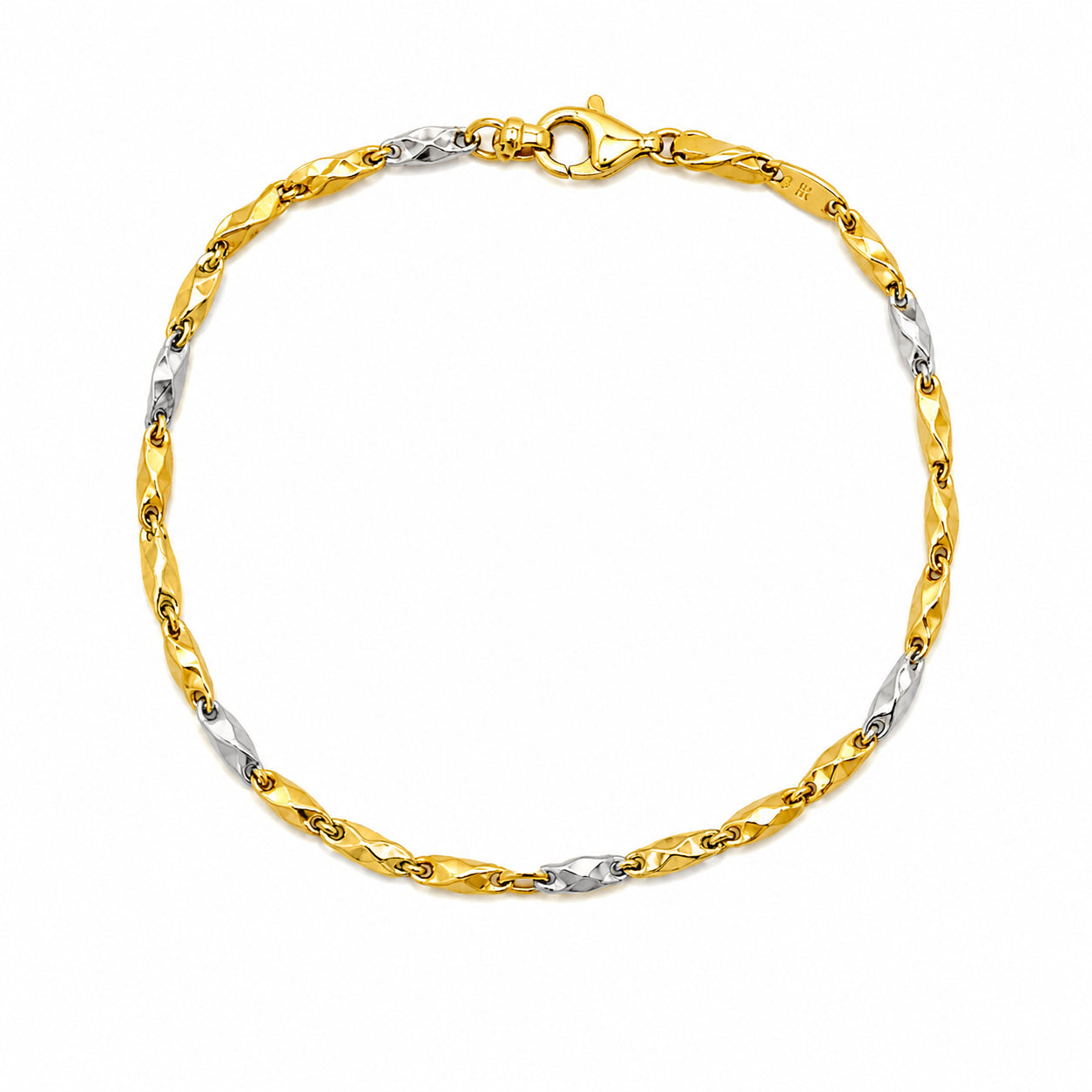 BRACCIALE UOMO BICOLORE IN ARGENTO 925 DORATO E SILVER