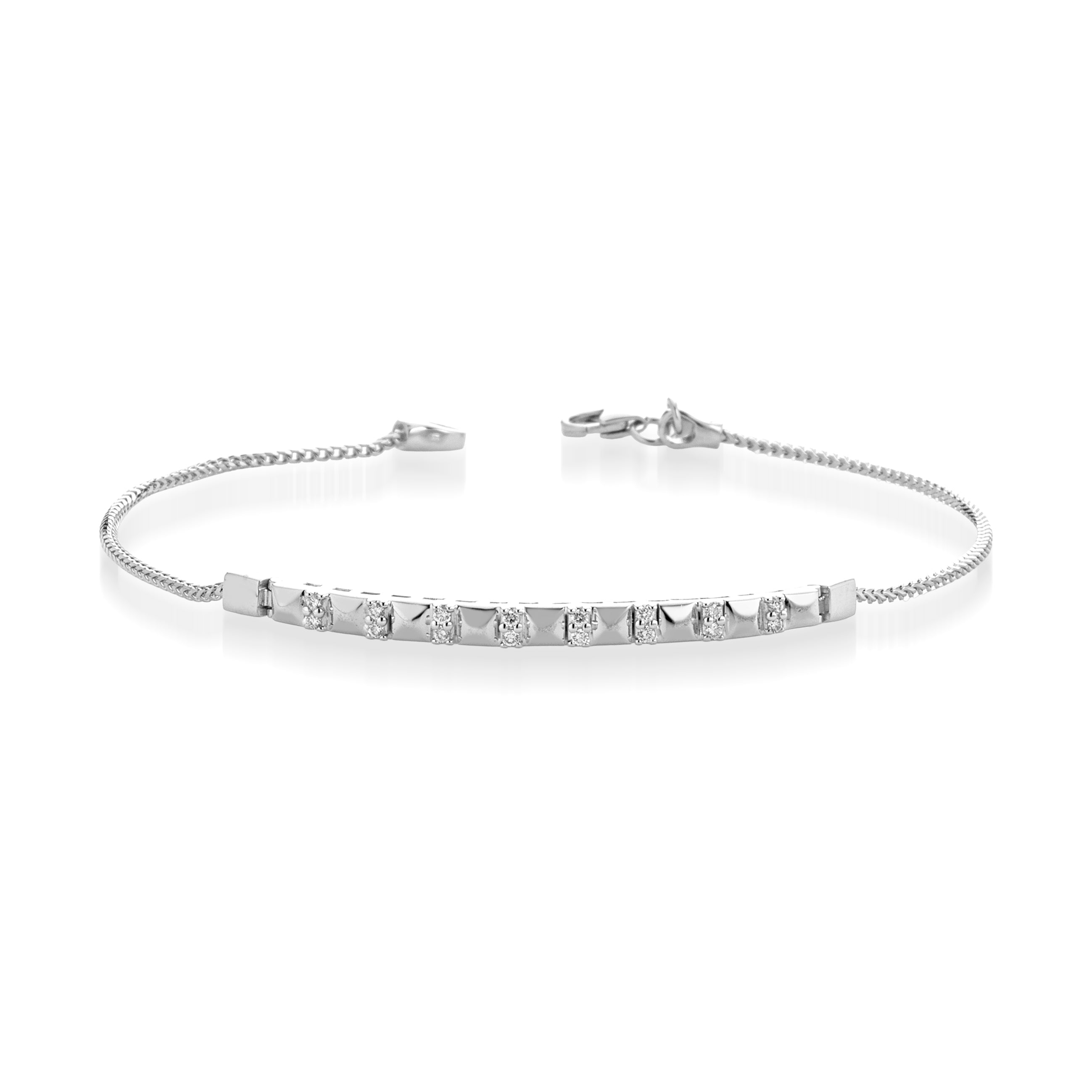 BRACCIALE UOMO IN ORO BIANCO 18 CARATI E DIAMANTI