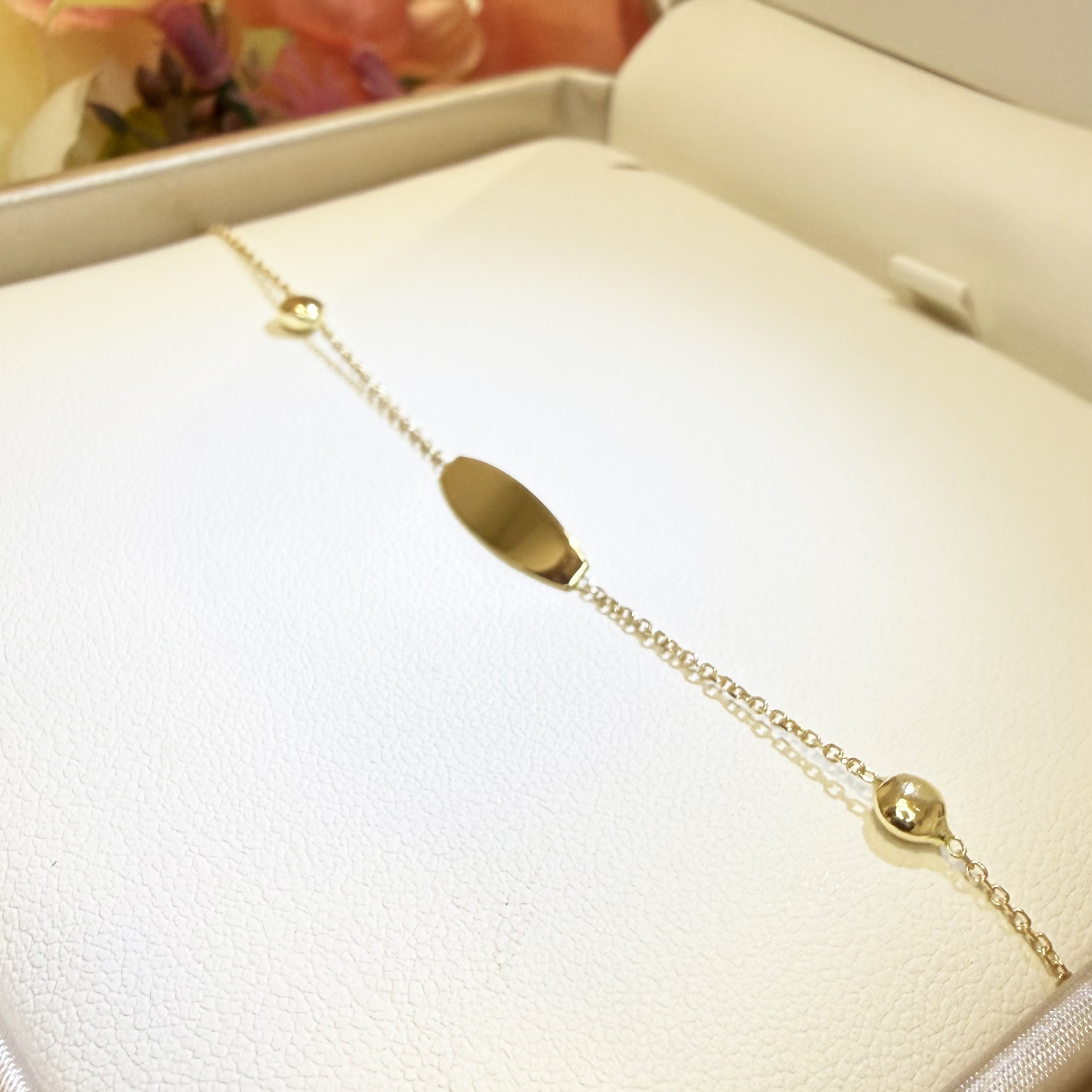 BRACCIALE BABY CON TARGHETTA IN ORO GIALLO 18KT (750)