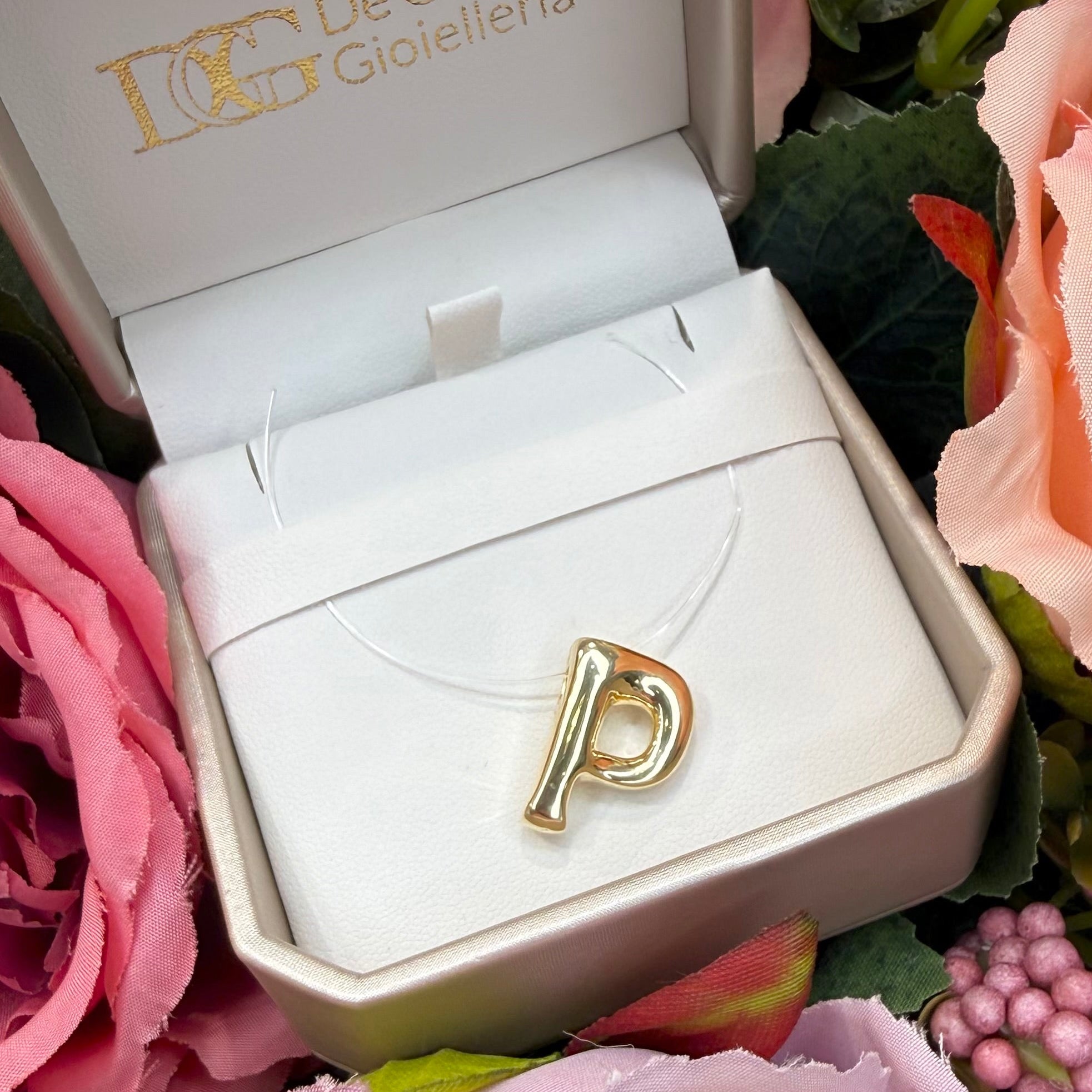 Ciondolo Lettera Bubble in Oro Giallo 18 Kt (750)