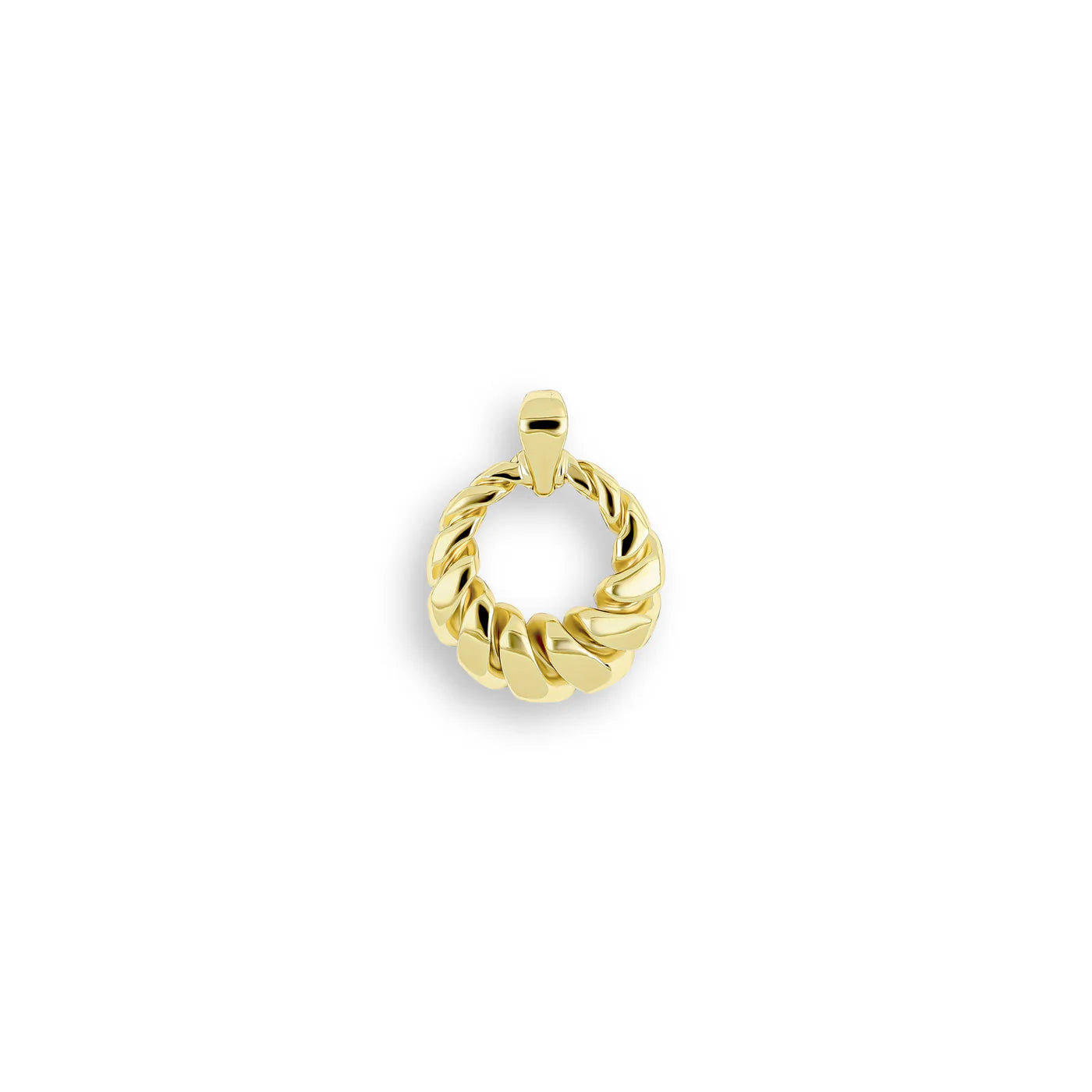 Pendente in Oro Giallo 18KT (750) Intrecciato a Cerchio – Made in Italy