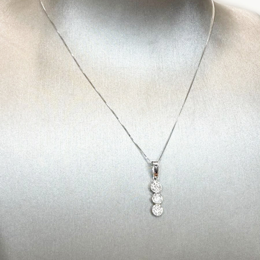 Collana con Pendente a Trilogy in Oro Bianco 18 KT