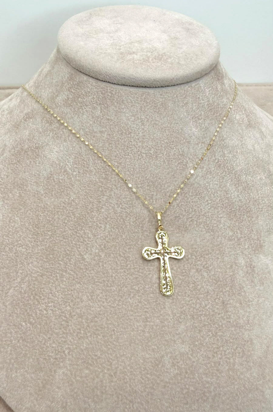 CIONDOLO CROCE IN ORO GIALLO 18 KT (750) CON COLLANA